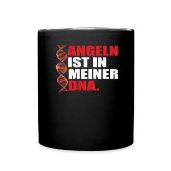 Angler Geschenkidee Hobby Angeln - Tasse einfarbig - Schwarz - Vorne