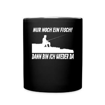 Angler Geschenkidee Hobby Angeln - Tasse einfarbig - Schwarz - Vorne