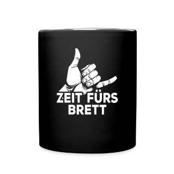 Surfer Zeit Fürs Brett Surfbrett Shaka Windsurfer - Tasse einfarbig - Schwarz - Vorne