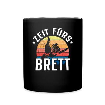 Surfer Zeit Fürs Brett Surfbrett Shaka Windsurfer - Tasse einfarbig - Schwarz - Vorne