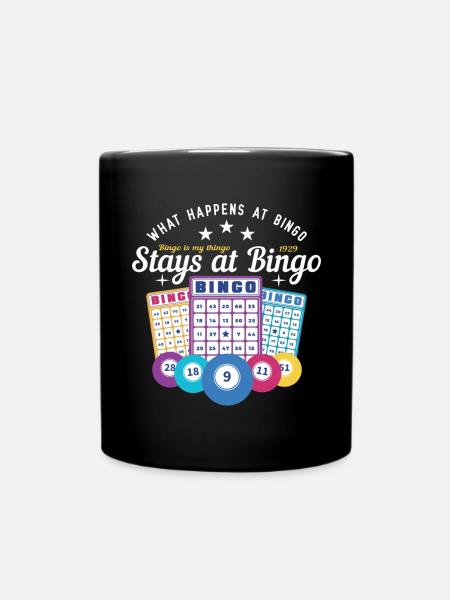 Bingo - what happens at bingo stays at bingo - Tasse einfarbig - Schwarz