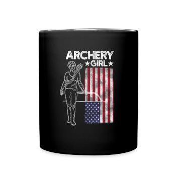 Tir à l’arc Girl USA Patriotic - Mug uni - noir - Devant