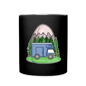 Mountain Mountains Mountain Peaks Caravans Motorhomes - Full Colour Mug - black - Front