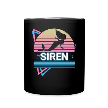 Sirene Retro - Tasse einfarbig - Schwarz - Vorne