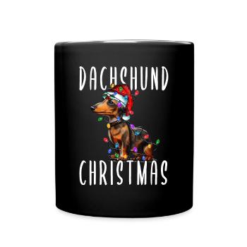 Teckel Noël - Mug uni - noir - Devant