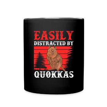 Distracted by Quokka's marsupial Quokka - Full Colour Mug - black - Front