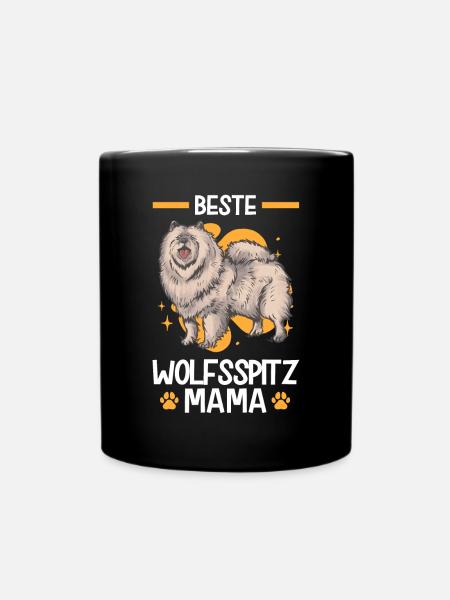Wolfsspitz Mama deutscher Spitz Keeshond - Tasse einfarbig - Schwarz