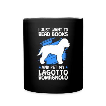 Read and Lagotto Romagnolo pet truffle dog - Full Colour Mug - black - Front