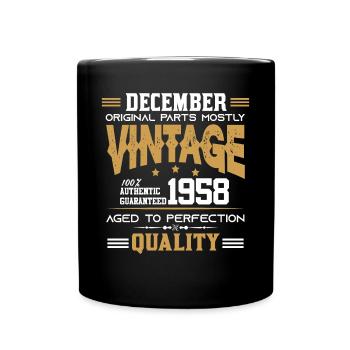 Millésime vieilli à la perfection Décembre 1958 - Mug uni - noir - Devant