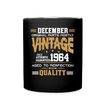 Millésime vieilli à la perfection Décembre 1964 - Mug uni - noir - Devant