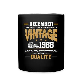 Millésime vieilli à la perfection Décembre 1986 - Mug uni - noir - Devant