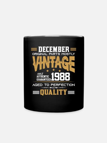 Vintage Aged To Perfection December 1988 - Full Colour Mug - black