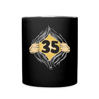 35 HEMD AUFZIEHEN - Tasse einfarbig - Schwarz - Vorne