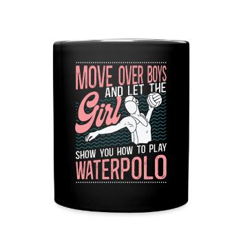 Water Polo Girl Vintage Move Over - Full Colour Mug - black - Front