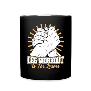 L’entraînement des jambes est pour les perdants - Bras de fer - Mug uni - noir - Devant