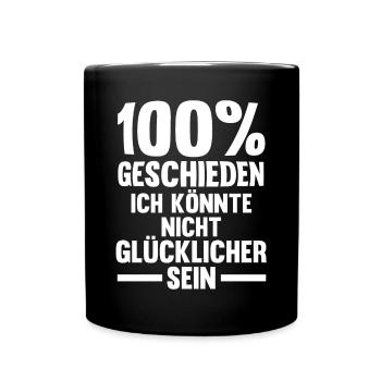 Geschieden Scheidung Scheidungsparty - Tasse einfarbig - Schwarz - Vorne