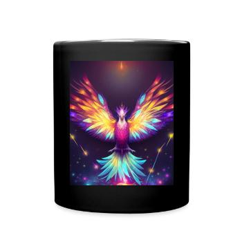 Geometric Phoenix Bird Polygon Abstract Mystical - Full Colour Mug - black - Front