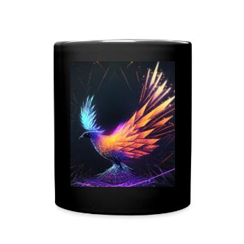 Geometric Phoenix Bird Polygon Abstract Mystical - Full Colour Mug - black - Front