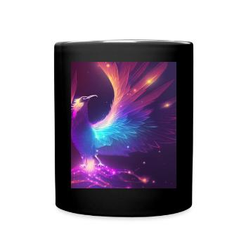 Geometric Phoenix Bird Polygon Abstract Mystical - Full Colour Mug - black - Front