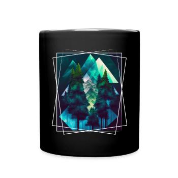 Nature géométrique Trance Polygone Abstrait Mystique - Mug uni - noir - Devant
