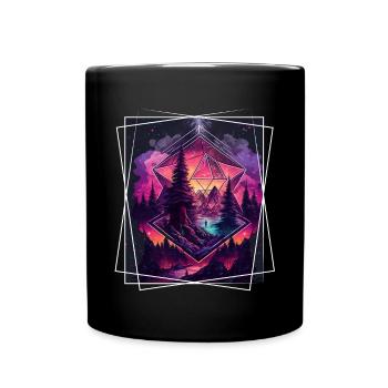 Nature géométrique Trance Polygone Abstrait Mystique - Mug uni - noir - Devant