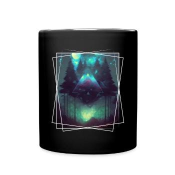 Nature géométrique Trance Polygone Abstrait Mystique - Mug uni - noir - Devant