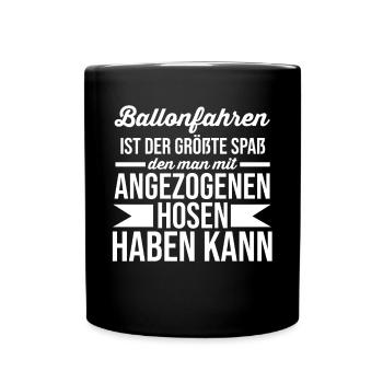 Ballonfahren Luftfahrt Ballonfahrer Heißluftballon - Tasse einfarbig - Schwarz - Vorne