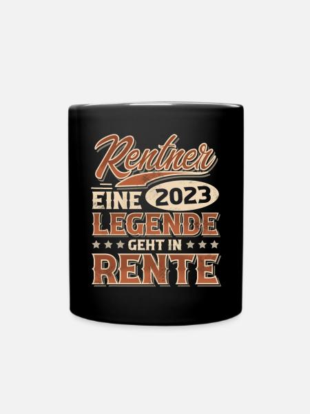 Rentner 2023 Ruhestand - Tasse einfarbig - Schwarz