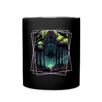 Nature géométrique Trance Polygone Abstrait Mystique - Mug uni - noir - Devant