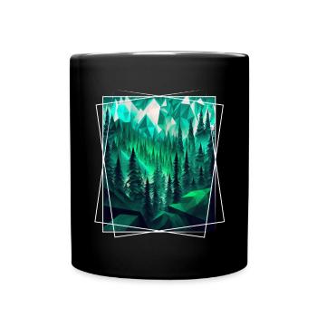 Nature géométrique Trance Polygone Abstrait Mystique - Mug uni - noir - Devant