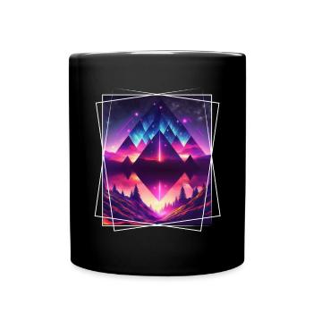 Nature géométrique Trance Polygone Abstrait Mystique - Mug uni - noir - Devant