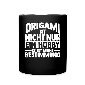 Origami ist nicht nur ein Hobby es ist meine Besti - Tasse einfarbig - Schwarz - Vorne