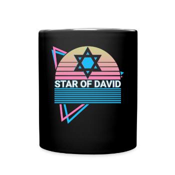 Star of David Jewish Retro - Full Colour Mug - black - Front
