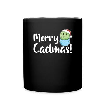 Merry Cactma's Funny Cacti Plants Wordplay - Full Colour Mug - black - Front
