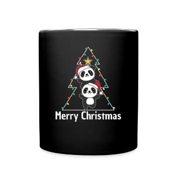 Panda Arbre de Noël Animaux de Noël Pandas - Mug uni - noir - Devant