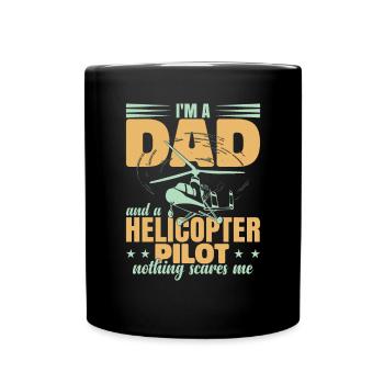 Helicopter Pilot Dad - Full Colour Mug - black - Front
