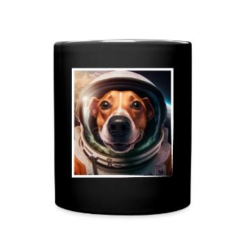 Bulldog Astronaut Dog Space Space - Full Colour Mug - black - Front