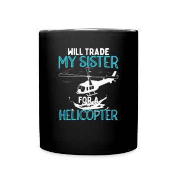 Funny Kids Helicopter - Full Colour Mug - black - Front