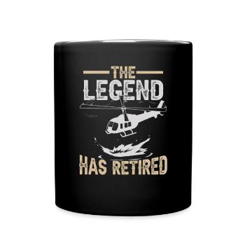 Die Legende hat sich | zurückgezogen Hubschrauberpilot - Tasse einfarbig - Schwarz - Vorne