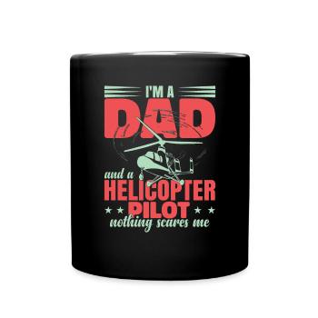Funny Pilot Dad Helicopter - Full Colour Mug - black - Front