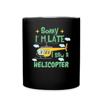 Funny Kids Helicopter - Full Colour Mug - black - Front