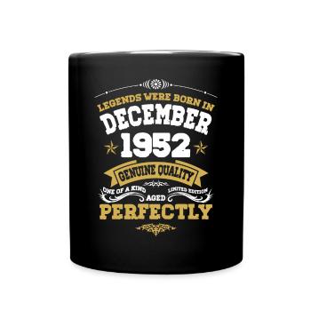 Millésime parfaitement vieilli décembre 1952 - Mug uni - noir - Devant