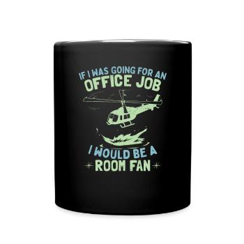 Drôle de pilote d’hélicoptère de travail d’aviation - Mug uni - noir - Devant