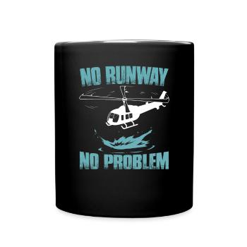 Helicopter Funny - Full Colour Mug - black - Front