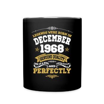 Millésime vieilli parfaitement décembre 1968 - Mug uni - noir - Devant