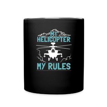 Aviation Flying Helicopter Pilot - Full Colour Mug - black - Front