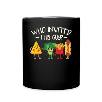 Lustige Fast Food Pizza - Tasse einfarbig - Schwarz - Vorne
