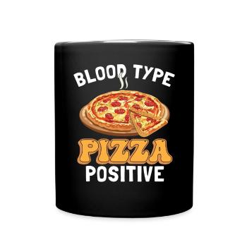 Blood Type Pizza Positive - Full Colour Mug - black - Front