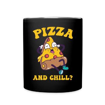 Lustiger Pizzaliebhaber Humor - Tasse einfarbig - Schwarz - Vorne