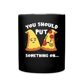Italienischer Pizzaliebhaber Fast Food - Tasse einfarbig - Schwarz - Vorne